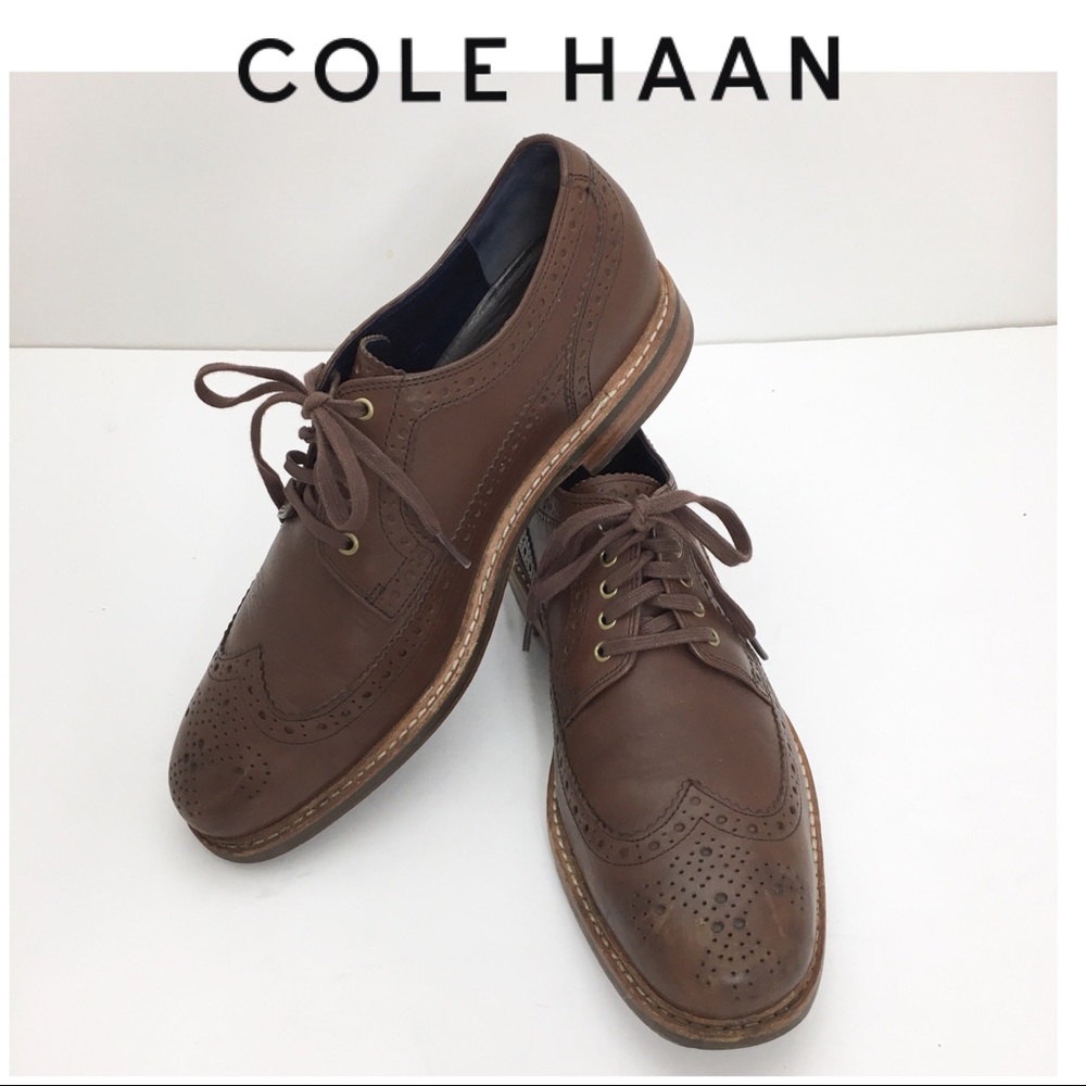 Cole Haan Brown Leather Oxford Shoes Brown